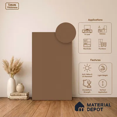 Brown Fabric Look LM 24399  8 ft x 4 ft Texture Finish Decorative Laminate - 1 mm | Suitable for TV Unit, Wardrobe, Kitchen Cabinets