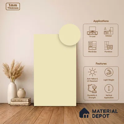 White Fabric Look LM 24401  8 ft x 4 ft Texture Finish Decorative Laminate - 1 mm | Suitable for TV Unit, Wardrobe, Kitchen Cabinets