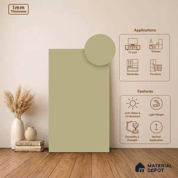 Cream Fabric Look LM 24402  8 ft x 4 ft Texture Finish Decorative Laminate - 1 mm | Suitable for TV Unit, Wardrobe, Kitchen Cabinets