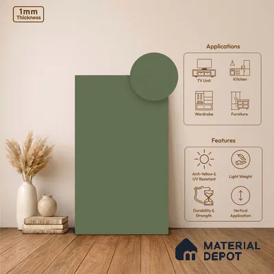 Green Fabric Look LM 24406  8 ft x 4 ft Texture Finish Decorative Laminate - 1 mm | Suitable for TV Unit, Wardrobe, Kitchen Cabinets