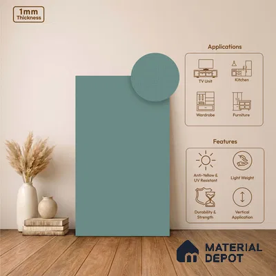 Blue Fabric Look LM 24407  8 ft x 4 ft Texture Finish Decorative Laminate - 1 mm | Suitable for TV Unit, Wardrobe, Kitchen Cabinets