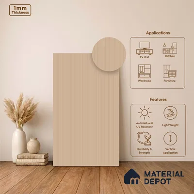 Wooden Look LM 24408 8 ft x 4 ft Texture Finish Decorative Laminate - 1 mm | Suitable for TV Unit, Wardrobe, Kitchen Cabinets