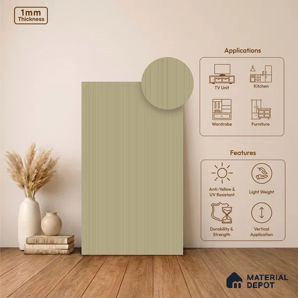 Wooden Look LM 24409 8 ft x 4 ft Texture Finish Decorative Laminate - 1 mm | Suitable for TV Unit, Wardrobe, Kitchen Cabinets