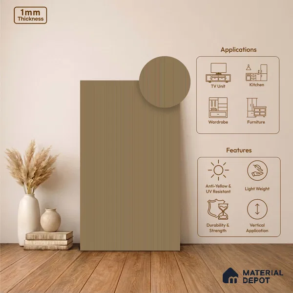 Wooden Look LM 24413 8 ft x 4 ft Texture Finish Decorative Laminate - 1 mm | Suitable for TV Unit, Wardrobe, Kitchen Cabinets
