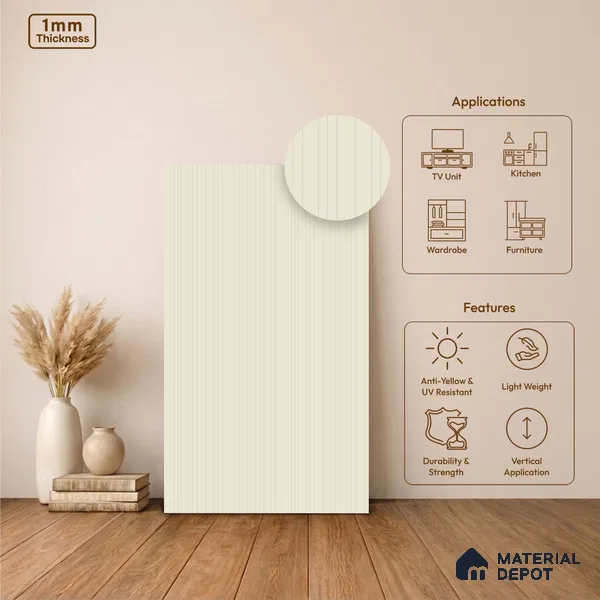 Wooden Look LM 24414 8 ft x 4 ft Texture Finish Decorative Laminate - 1 mm | Suitable for TV Unit, Wardrobe, Kitchen Cabinets