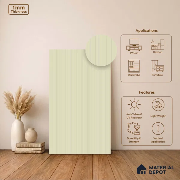 Wooden Look LM 24415 8 ft x 4 ft Texture Finish Decorative Laminate - 1 mm | Suitable for TV Unit, Wardrobe, Kitchen Cabinets