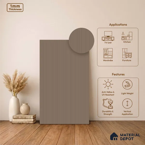 Wooden Look LM 24416 8 ft x 4 ft Texture Finish Decorative Laminate - 1 mm | Suitable for TV Unit, Wardrobe, Kitchen Cabinets