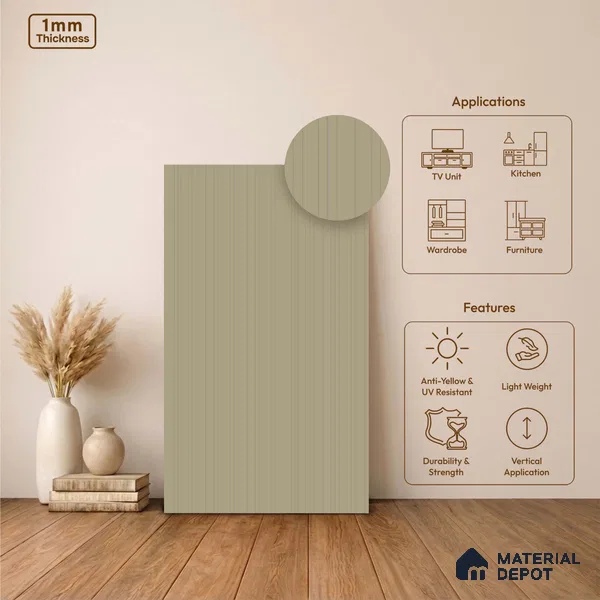 Wooden Look LM 24418 8 ft x 4 ft Texture Finish Decorative Laminate - 1 mm | Suitable for TV Unit, Wardrobe, Kitchen Cabinets