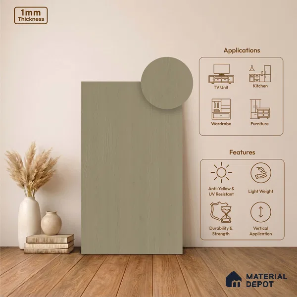 Wooden Look LM 24420 8 ft x 4 ft Texture Finish Decorative Laminate - 1 mm | Suitable for TV Unit, Wardrobe, Kitchen Cabinets