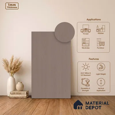 Wooden Look LM 24422 8 ft x 4 ft Texture Finish Decorative Laminate - 1 mm | Suitable for TV Unit, Wardrobe, Kitchen Cabinets
