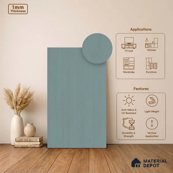 Wooden Look LM 24423 8 ft x 4 ft Texture Finish Decorative Laminate - 1 mm | Suitable for TV Unit, Wardrobe, Kitchen Cabinets