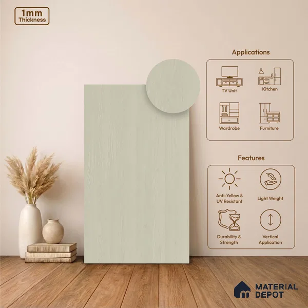 Wooden Look LM 24424 8 ft x 4 ft Texture Finish Decorative Laminate - 1 mm | Suitable for TV Unit, Wardrobe, Kitchen Cabinets