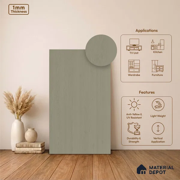Wooden Look LM 24427 8 ft x 4 ft Texture Finish Decorative Laminate - 1 mm | Suitable for TV Unit, Wardrobe, Kitchen Cabinets