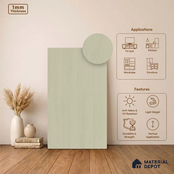 Wooden Look LM 24428 8 ft x 4 ft Texture Finish Decorative Laminate - 1 mm | Suitable for TV Unit, Wardrobe, Kitchen Cabinets
