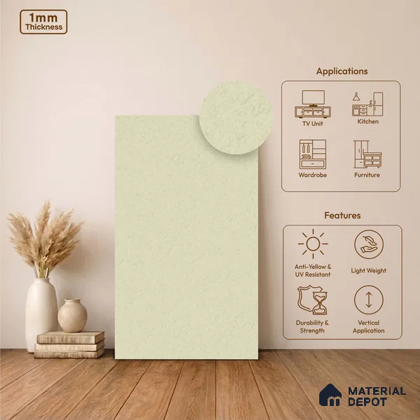 Stone Look LM 24435  8 ft x 4 ft Texture Finish Decorative Laminate - 1 mm | Suitable for TV Unit, Wardrobe, Kitchen Cabinets