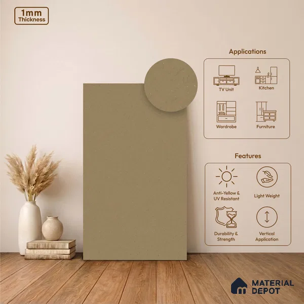 Stone Look LM 24436  8 ft x 4 ft Texture Finish Decorative Laminate - 1 mm | Suitable for TV Unit, Wardrobe, Kitchen Cabinets
