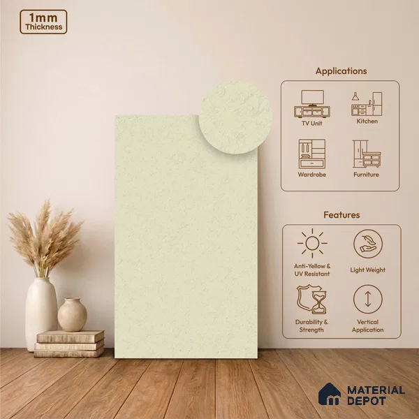 Stone Look LM 24447 8 ft x 4 ft Texture Finish Decorative Laminate - 1 mm | Suitable for TV Unit, Wardrobe, Kitchen Cabinets