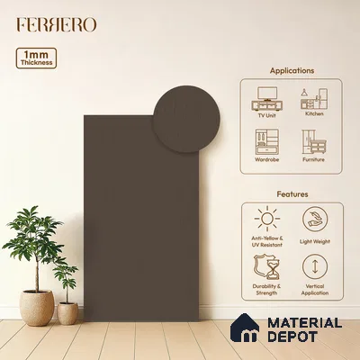 Wooden Look 218 SSC Ceramic Grey 8 ft x 4 ft Smooth Syncro Finish Decorative Laminate - 1 mm | Suitable for TV Unit, Wardrobe, Kitchen Cabinets