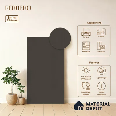 Wooden Look 206 SSC Anchor Grey 8 ft x 4 ft Smooth Syncro Finish Decorative Laminate - 1 mm | Suitable for TV Unit, Wardrobe, Kitchen Cabinets