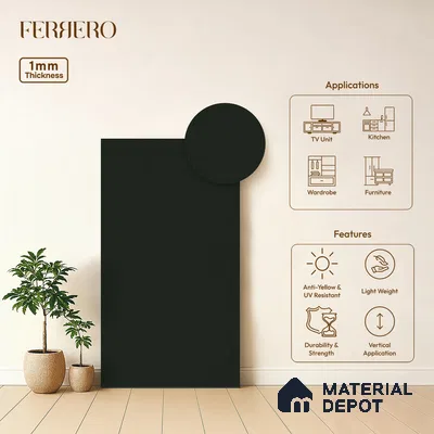 Wooden Look 209 SSC Avocado Green 8 ft x 4 ft Smooth Syncro Finish Decorative Laminate - 1 mm | Suitable for TV Unit, Wardrobe, Kitchen Cabinets