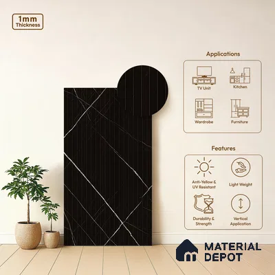 Marble Fluted LM 01849 8 ft x 4 ft Matte Finish Decorative Laminate - 1 mm | Suitable for TV Unit,Wardrobe, Kitchen Cabinets