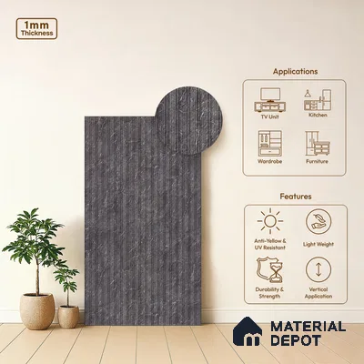 Marble Fluted LM 01852 8 ft x 4 ft Matte Finish Decorative Laminate - 1 mm | Suitable for TV Unit,Wardrobe, Kitchen Cabinets
