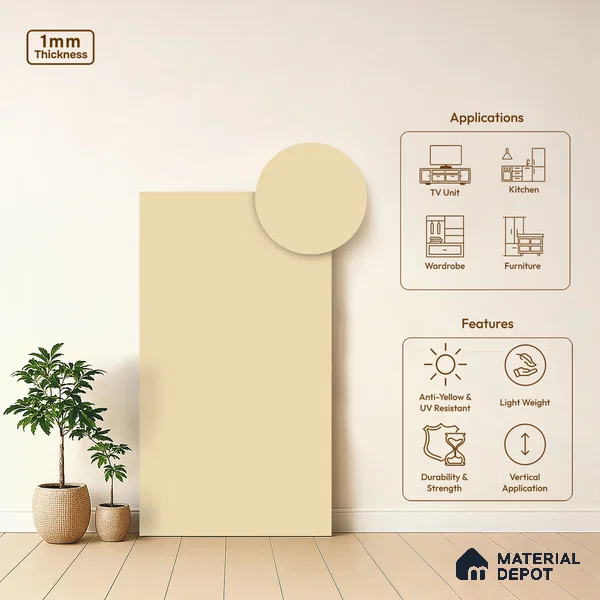 Stone Look LM 10855 8 ft x 4 ft Matte Finish Decorative Laminate - 1 mm | Suitable for TV Unit, Wardrobe, Kitchen Cabinets