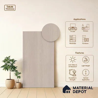 Wooden Look LM 10881 8 ft x 4 ft Texture Finish Decorative Laminate - 1 mm | Suitable for TV Unit, Wardrobe, Kitchen Cabinets