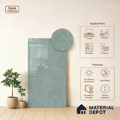 Stone Look LM 10898 8 ft x 4 ft Glossy Finish Decorative Laminate - 1 mm | Suitable for TV Unit, Wardrobe, Kitchen Cabinets