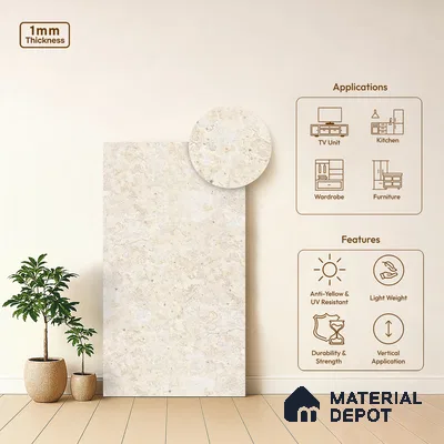 Stone Look LM 10899 8 ft x 4 ft Texture Finish Decorative Laminate - 1 mm | Suitable for TV Unit, Wardrobe, Kitchen Cabinets