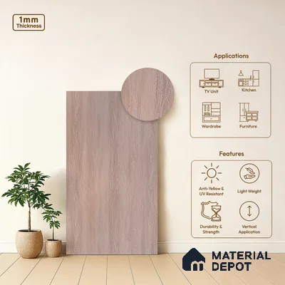 Wooden Look LM 10905 Rearwood Snow 8 ft x 4 ft Texture Finish Decorative Laminate - 1 mm | Suitable for TV Unit, Wardrobe, Kitchen Cabinets