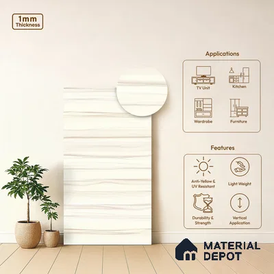 Wooden Look LM 10908 Capetown Cherry 8 ft x 4 ft Texture Finish Decorative Laminate - 1 mm | Suitable for TV Unit, Wardrobe, Kitchen Cabinets