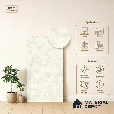 Beige Marble Look LM 10913 8 ft x 4 ft Texture Finish Decorative Laminate - 1 mm | Suitable for TV Unit, Wardrobe, Kitchen Cabinets