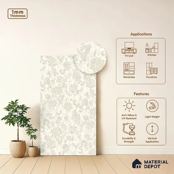 Stone Look LM 10927 8 ft x 4 ft Texture Finish Decorative Laminate - 1 mm | Suitable for TV Unit, Wardrobe, Kitchen Cabinets