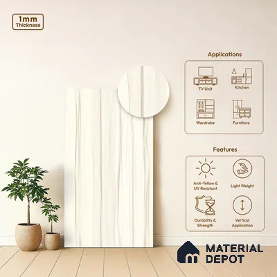 Wooden Look LM 10931 Capetown Cherry 8 ft x 4 ft Texture Finish Decorative Laminate - 1 mm | Suitable for TV Unit, Wardrobe, Kitchen Cabinets