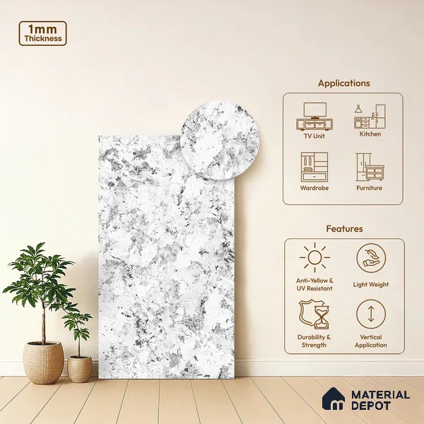 Wooden Look LM 20988 8 ft x 4 ft Texture Finish Decorative Laminate - 1 mm | Suitable for TV Unit, Wardrobe, Kitchen Cabinets