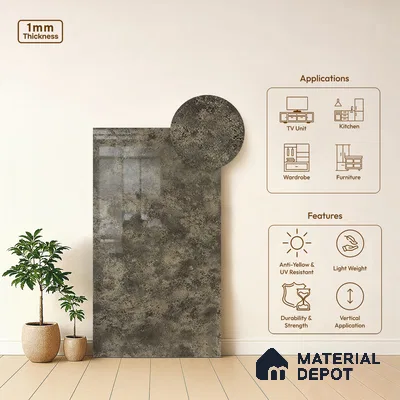 Stone Look LM 21021 8 ft x 4 ft High Gloss Finish Decorative Laminate - 1 mm | Suitable for TV Unit, Wardrobe, Kitchen Cabinets
