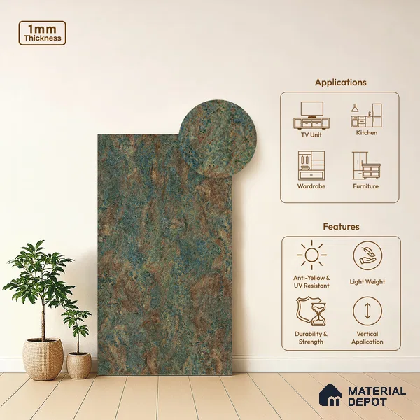 Stone Look LM 21024 8 ft x 4 ft Texture Finish Decorative Laminate - 1 mm | Suitable for TV Unit, Wardrobe, Kitchen Cabinets