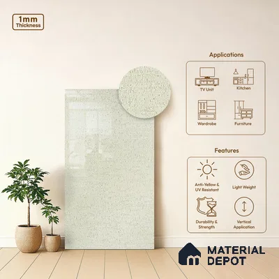 Patterned Look LM 21025 8 ft x 4 ft High Gloss Finish Decorative Laminate - 1 mm | Suitable for Bedroom, TV Unit, Wardrobe