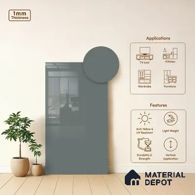 LM 21060 Skyline High Gloss Finish 8 ft x 4 ft Decorative Laminate - 1 mm | Suitable for Living Room, Kitchen, Office