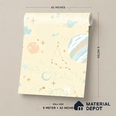 5136-1 | 5 Meter x 42 Inch PVC Space Look Wallpaper - 57 Sq. Ft. | Minimum 15% wastage during installation