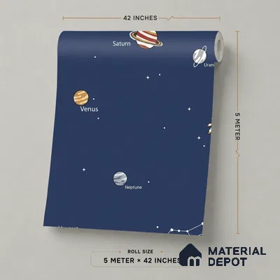 88440-2 | 5 Meter x 42 Inch PVC Space Look Wallpaper - 57 Sq. Ft. | Minimum 15% wastage during installation