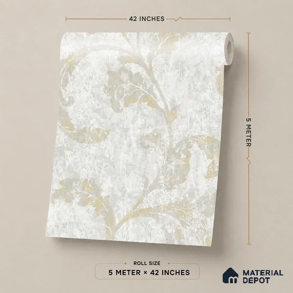 88481-1 | 5 Meter x 42 Inch PVC Florals Look Wallpaper - 57 Sq. Ft. | Minimum 15% wastage during installation