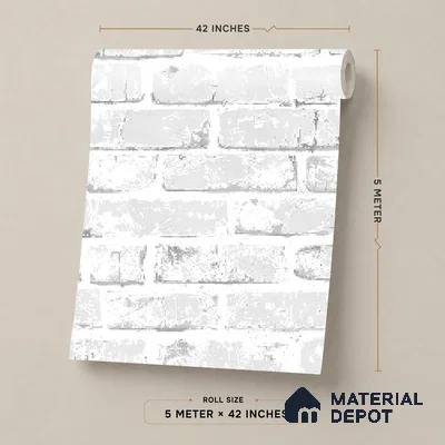 70137-2 | 5 Meter x 42 Inch PVC Brick Look Wallpaper - 57 Sq. Ft. | Minimum 15% wastage during installation