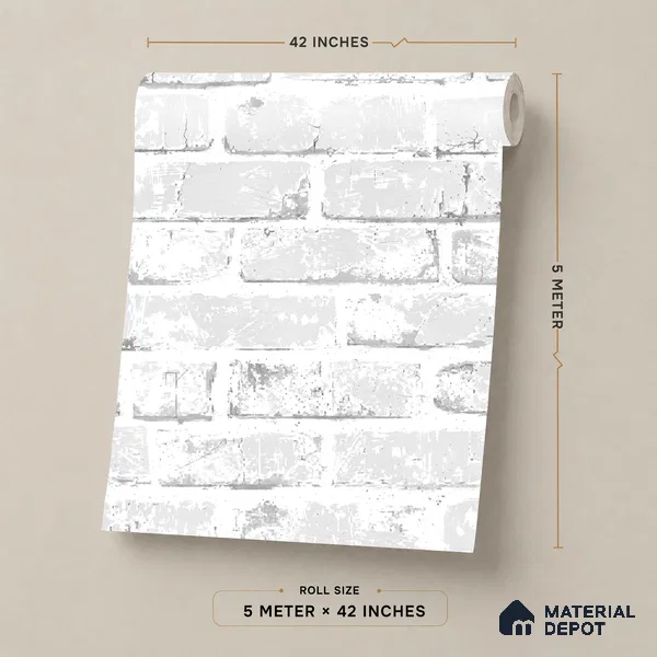 70137-2 | 5 Meter x 42 Inch PVC Brick Look Wallpaper - 57 Sq. Ft. | Minimum 15% wastage during installation