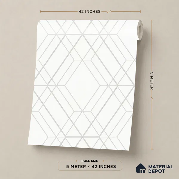 88380-1 | 5 Meter x 42 Inch PVC Geometric Look Wallpaper - 57 Sq. Ft. | Minimum 15% wastage during installation