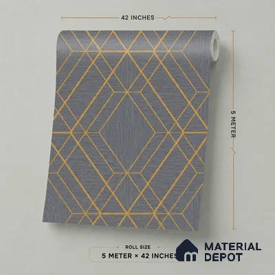 88380-4 | Grey Line Diamonds PVC Geometric Wallpaper - 5 Meter x 42 Inch, 57 Sq. Ft. (Min. 15% Wastage)