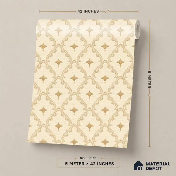 88448-2 | 5 Meter x 42 Inch PVC Patterned Look Wallpaper - 57 Sq. Ft. | Minimum 15% wastage during installation