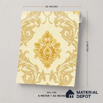 88474-3 | 5 Meter x 42 Inch PVC Damask Look Wallpaper - 57 Sq. Ft. | Minimum 15% wastage during installation