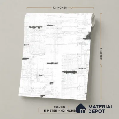 81279-2 | White & Black Birch Bark Texture Wood PVC Patterned Wallpaper - 5 Meter x 42 Inch, 57 Sq. Ft. (Min. 15% Wastage)